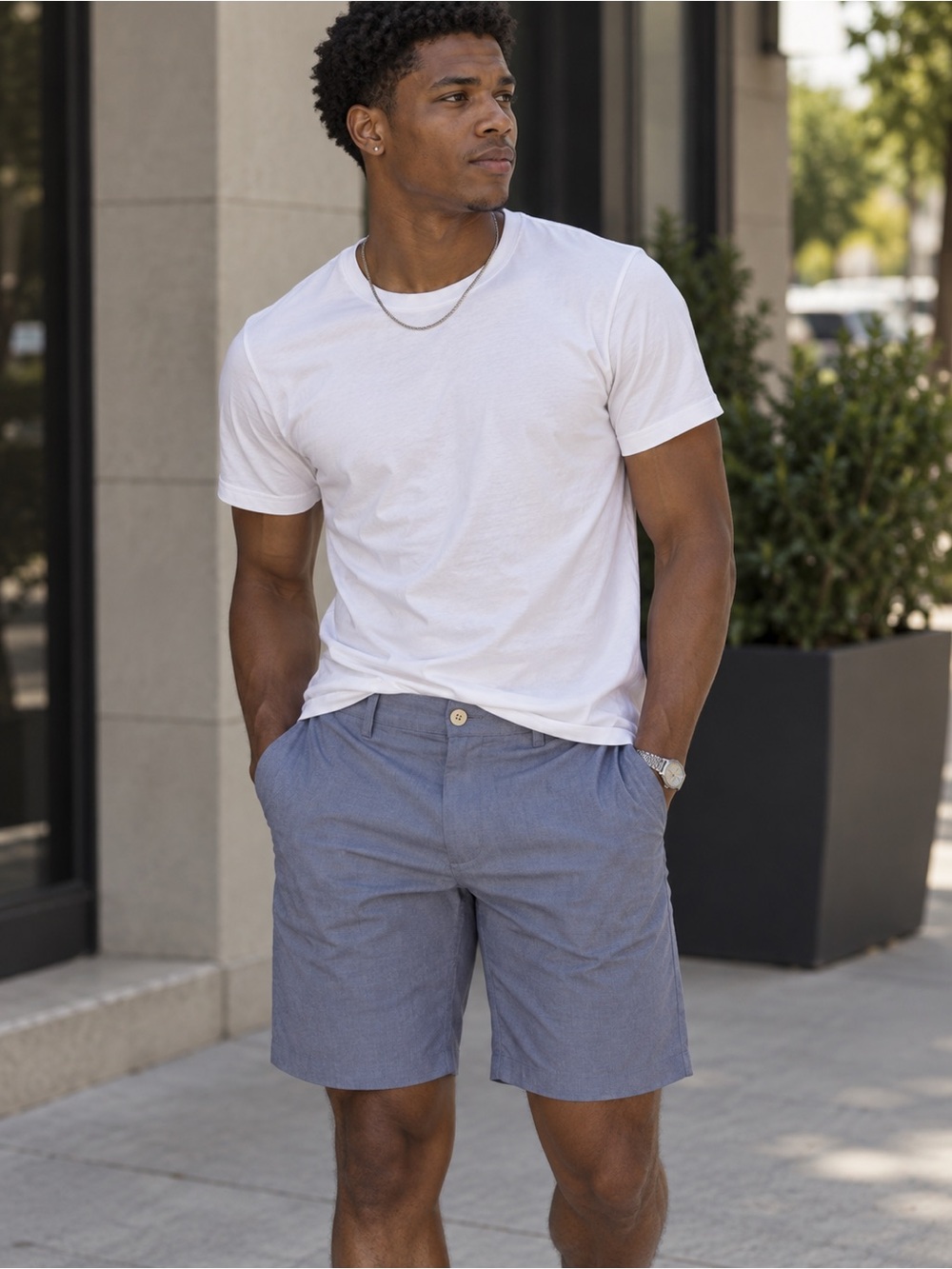 Classic Men’s Blue Casual Shorts